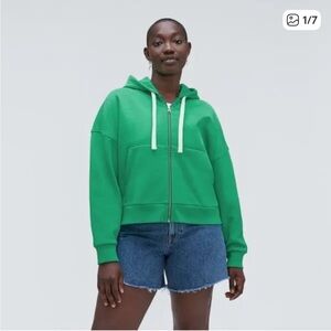 Everlane Jade Green Organic Track Hoodie